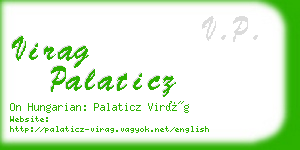 virag palaticz business card